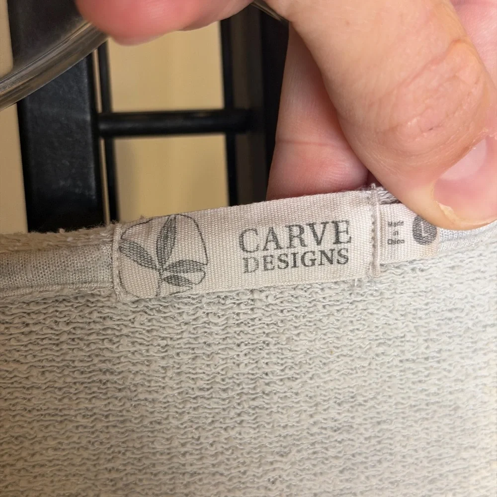 Carve Designs Heather Gray V-Neck Hoodie - Picture 4 of 4
